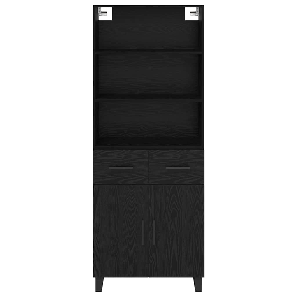 Highboard 2 pcs Black Oak Effect 69.5 x 34 x 180 cm