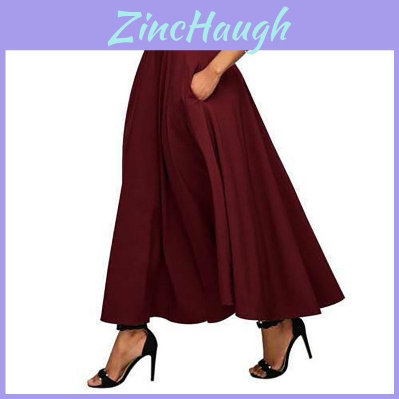 Elegantes Stretch High Waist Vintage Skaterrockkleid mit ausgestellten Falten