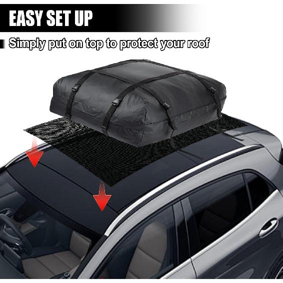 Car Roof Non-Slip Rug Pad, 47'' x 39.4'' Automotive Roof Carrier Bag Protective Mat, PVC Vehicle Cargo Bag Liner, Auto Roof Top Rack Accessories for