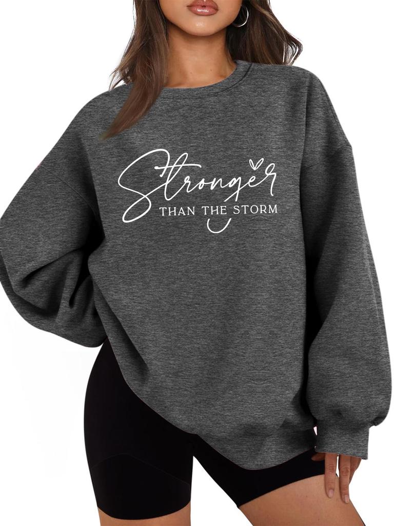 Stronger Than the Storm Women's Plush Hoodie - Thickened Warm Autumn/Winter Style