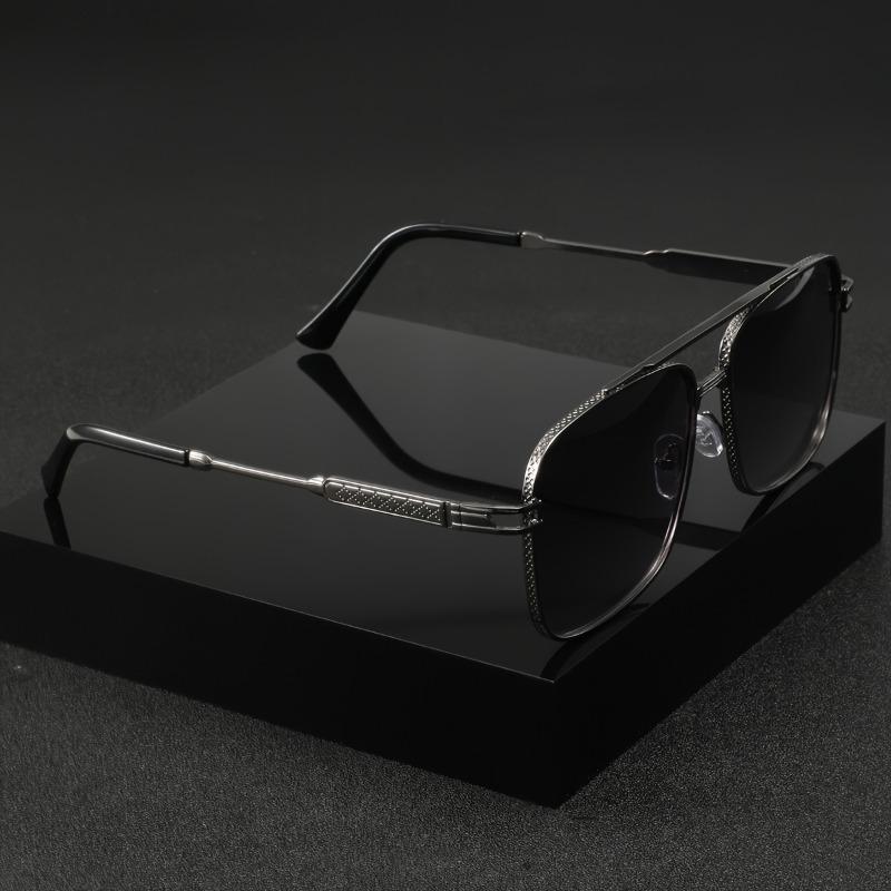 Non-polarized Fashion Square Metal Frame Double Beams Men Women Sunglasses Driving Cycling Fishing Men Sun Eyeglasses