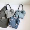 Casual Tote Bag New Bow Girl Shoulder Bag Fashion Portable Denim Tote Bag