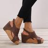Größe 43 neue Damen Keilabsatz Fischmaul Dicksohlen Nieten Sandalen