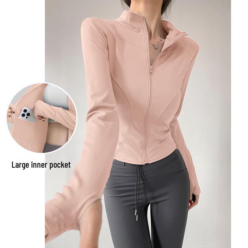 Damska kurtka do jogi z długim rękawem, szybkoschnąca, do biegania i fitnessu