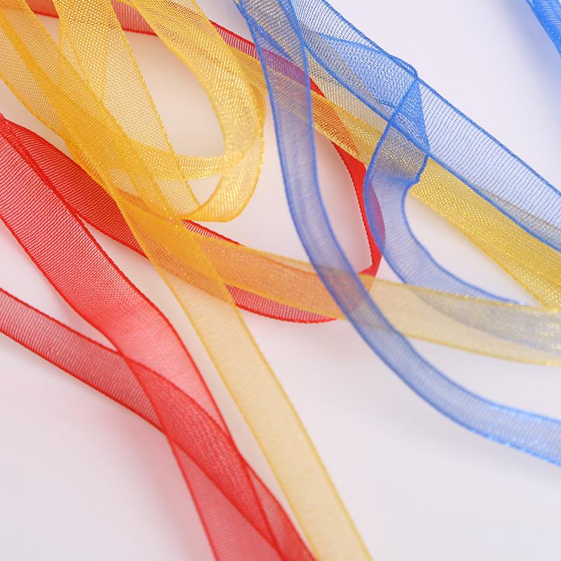 6mm Transparentes Chiffon-Satinband für DIY-Bastelarbeiten: Ohrringe, Haarschmuck, Hutstricken - 18m/Packung