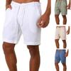 Mens Summer Fashion Mens Linen Shorts Cotton Beach Short New Wild Leisure Loose Solid Cargo Shorts for Men Sweatshorts