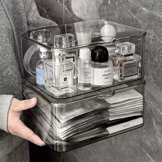 Clear Flip-Top Mask and Cosmetic Storage Box – Large Dustproof Organizer for Skincare Essentials