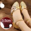 New Style Latin Dance Shoes for Women Flash Chip African Print Salsa Dance Shoes Women's Ballroom Dance Sandal Hight Heel 5cm3cm