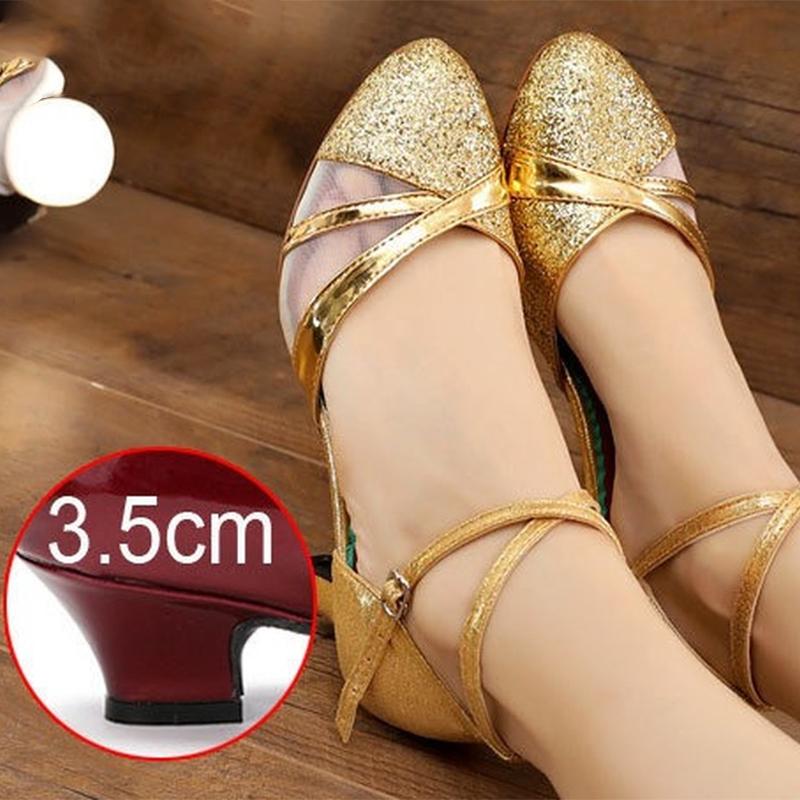 New Style Latin Dance Shoes for Women Flash Chip African Print Salsa Dance Shoes Women's Ballroom Dance Sandal Hight Heel 5cm3cm