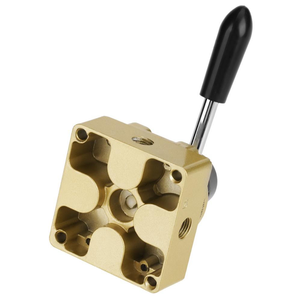 HV02 PT 14" Port 3 Positions 4 Ways Air Pneumatic Hand Lever Valve 1.58kgfcm2