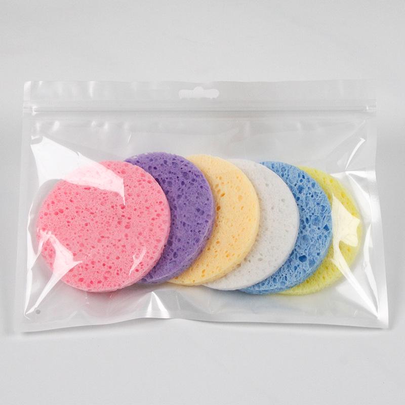 Natural Cellulose Sponge Makeup Remover Pads, 80mm, Assorted Colors, Gentle On Skin
