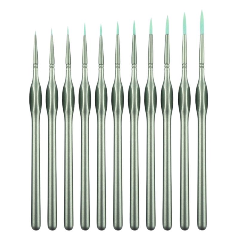 Detail Paint Brush Set 11Pcs Ergonomic Grip Miniature Brush for Fine Detailing and Acrylic Watercolor Oil Face Painting