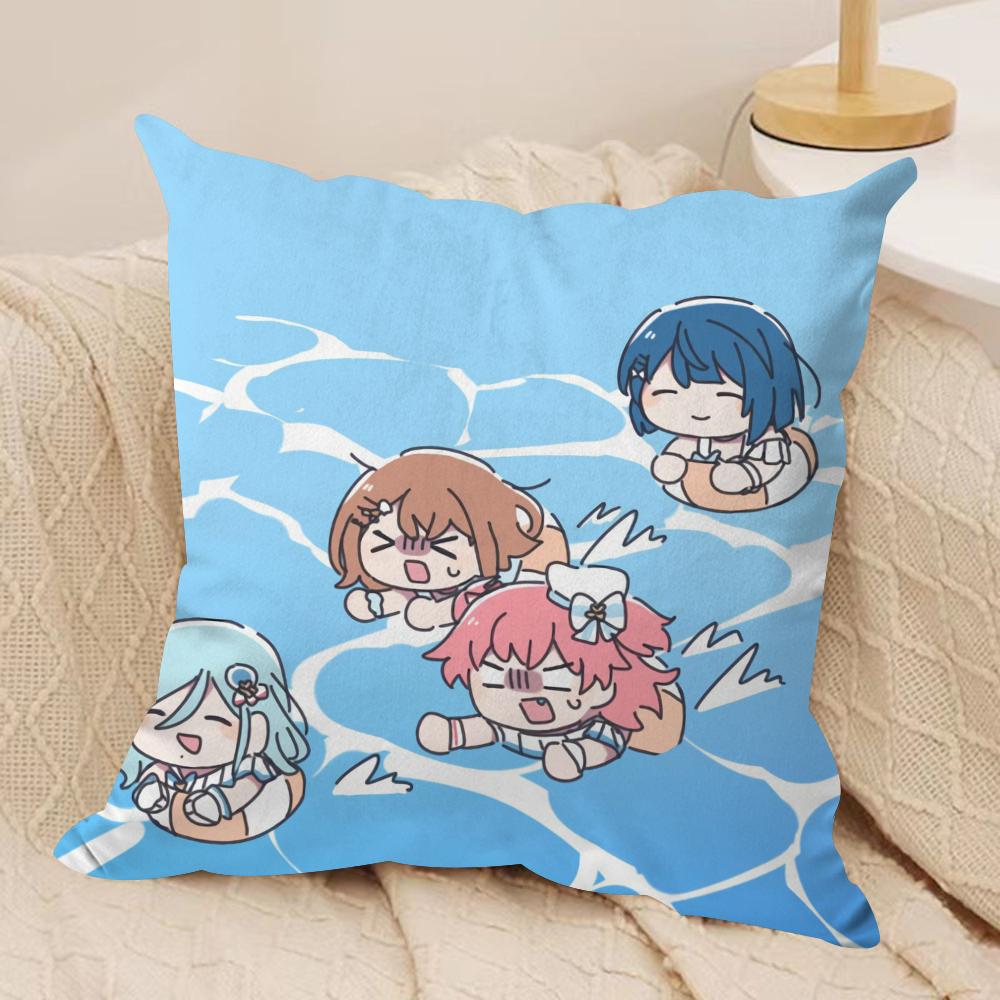 Project Sekai Anime Young Cushion Cover Soft Plush Fabric Double-Sided Printed Sofa Cushion Cover for All Seasons HomeDecor Gift