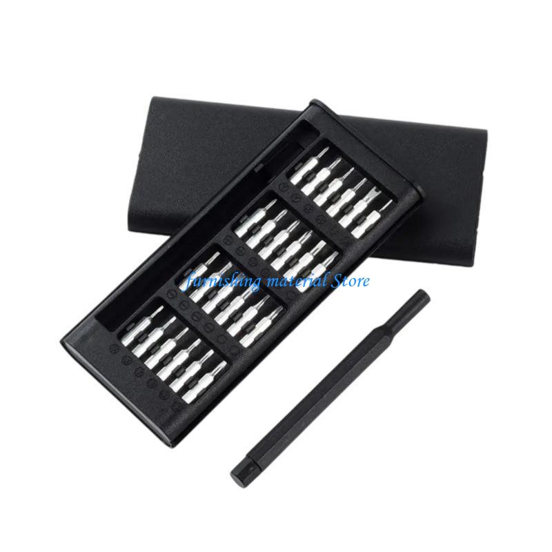 Y5GD Comprehensive 24 In 1 Small Screwdriver with Carrying Case Perfect for Electronics and Household Repairs
