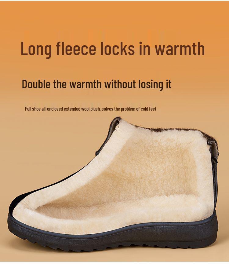 Women's Winter Fleece-Lined Non-Slip Snow Boots for Elderly