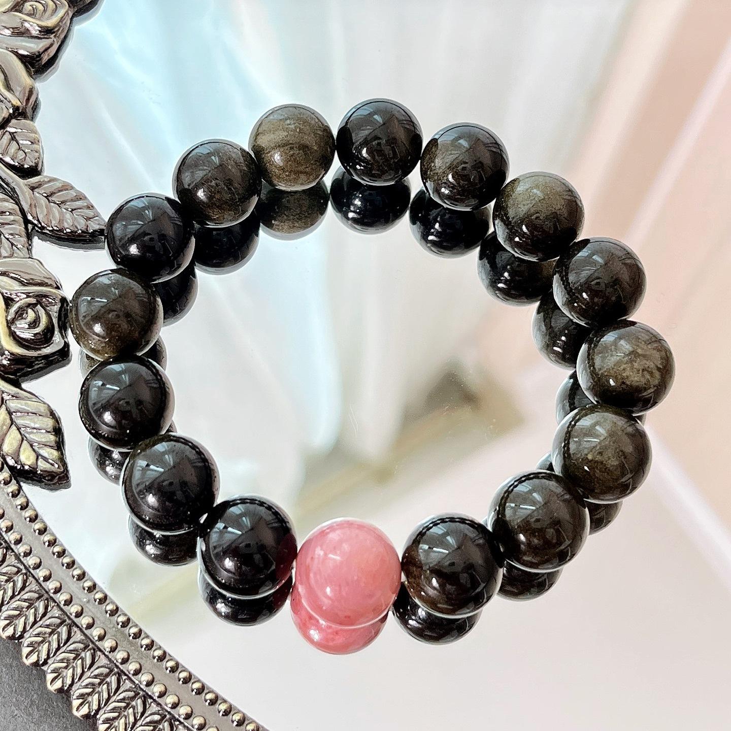 Natural Obsidian Mahogany Pattern Bracelet Bracelet.