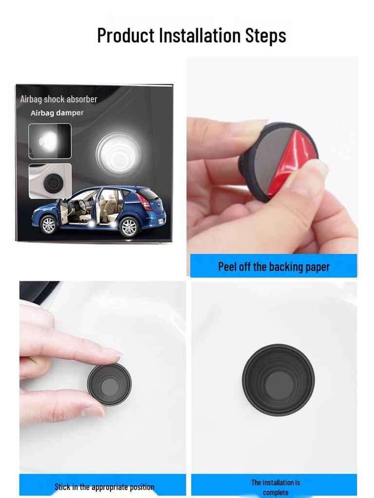 Car Door Shock Absorbing Silicone Pads - Anti-collision, Silent Closing (4-Piece Set)
