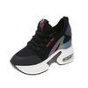 Fashion 2025 Spring Heel Shoes Women Inner Heightening Sports Shoes Fashion Flower Wedge Female Sport Shoes Student Sneakers