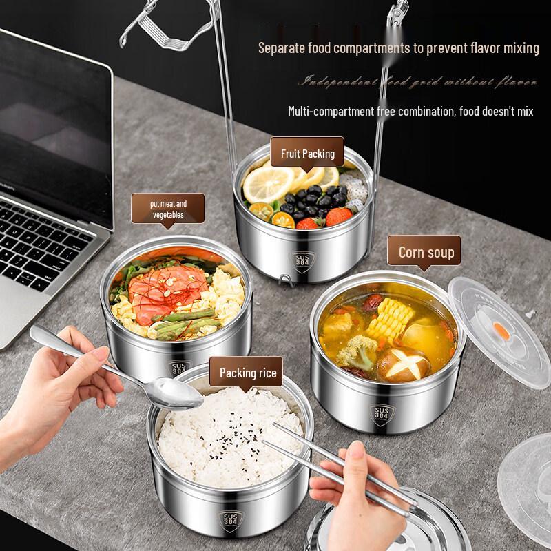 DM 3-Layer Stainless Steel Insulated Lunch Box