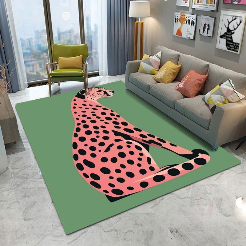 Fashion Leopard Print Carpet for Living Room Bedroom Large Area Rug Home Decor Coffee Table Mat Lounge Nonslip Floor Mat Doormat