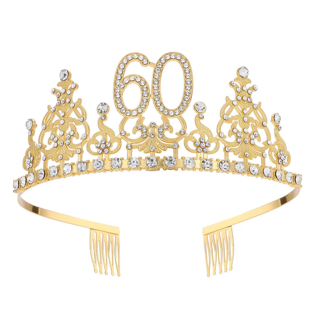 Fashion Alloy Digital Crown With Diamond Tiara 18Th Birthday Party Pearl Alloy Headband