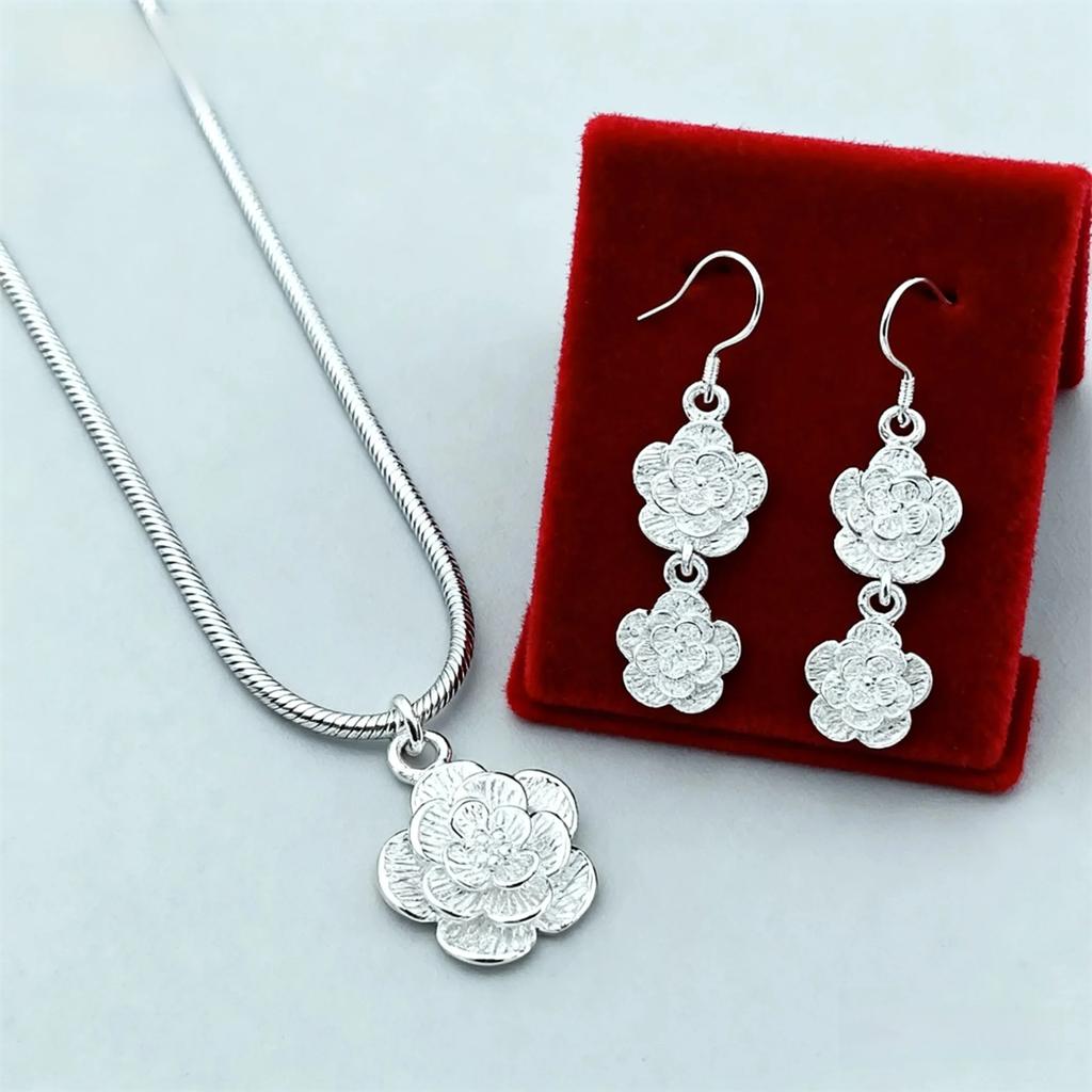 Copper ethnic flower necklace earrings for woman Fashion designer Jewelry sets Accessories Wedding party gifts