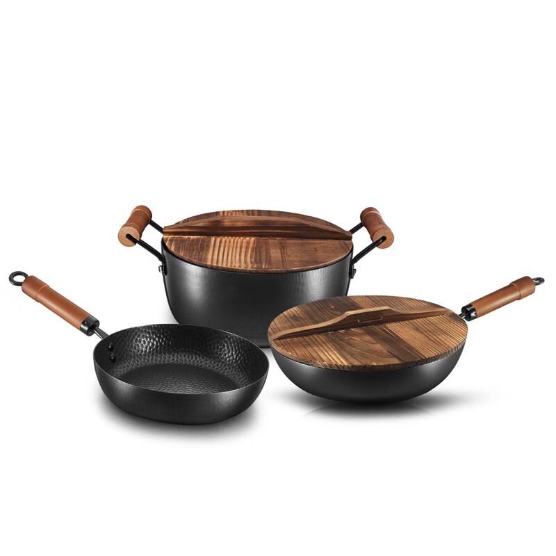 Debolai Tianchuan Forged 3-Piece Wok Set 32cm