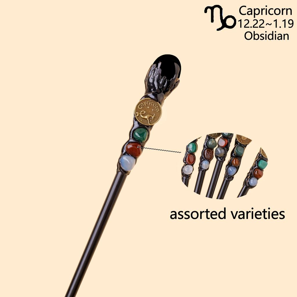 1pc Natural crystal Rolling Stone twelve Constellations scepter Magic wand Handmade DIY fairy wand magic wand propscrystal tower