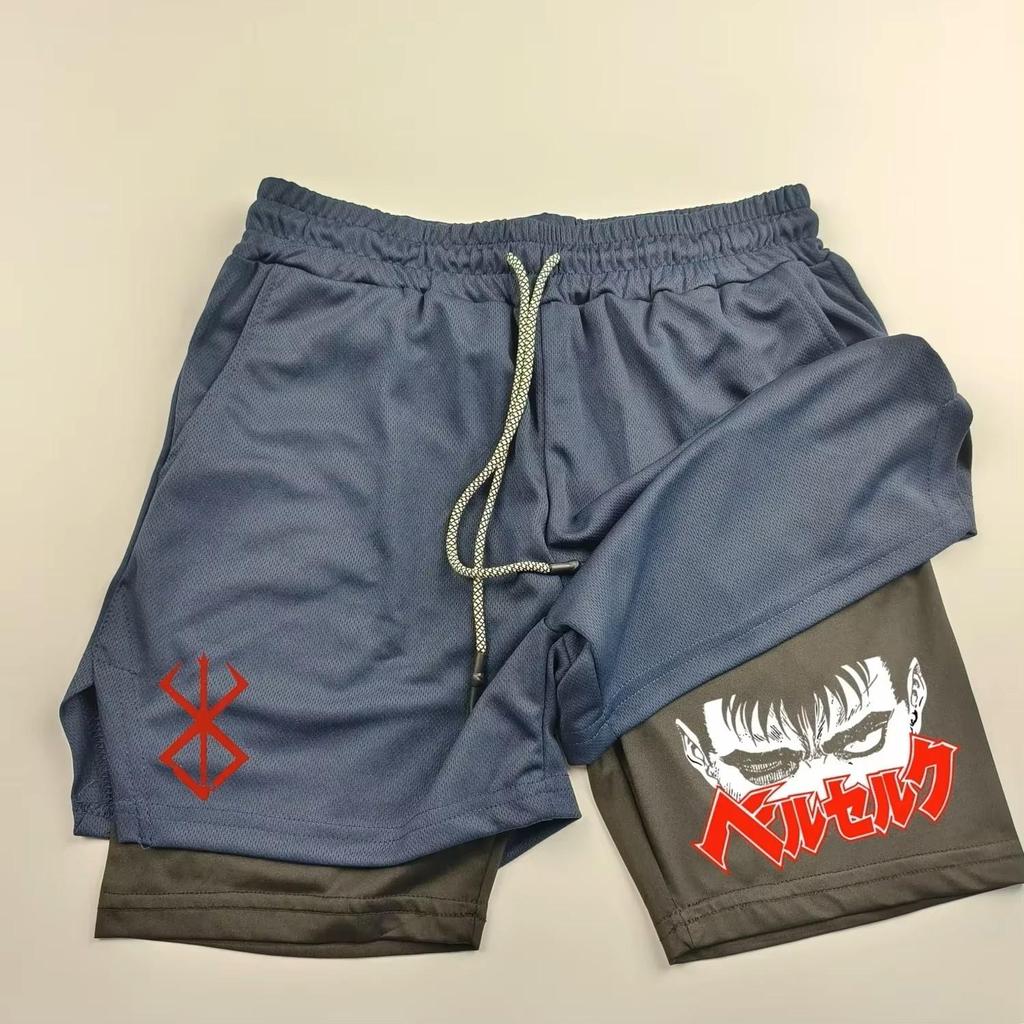 Berserk Muay Thai Kickboksing UFC MMA Mixed Martial Arts Shorts Anime Menn Kvinner Unisex Dobbelt Lag Hurtigtørkende Pustende Sport Gym Fitness Trening