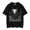 Lustiges Räuberkatzen-Print-T-Shirt Sommer Retro Unisex 100% Baumwolle Kurzarm Hohe Qualität Lässig Streetwear Damen und Unisex T-Shirt
