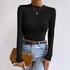 Vielseitiges Slim-Fit Damen-T-Shirt mit Karomuster und langen Ärmeln