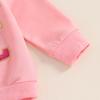Baby Girl 2Pcs Birthday Outfits Long Sleeve Letter Embroidery Pullover + Pants Set Toddler Fall Clothes