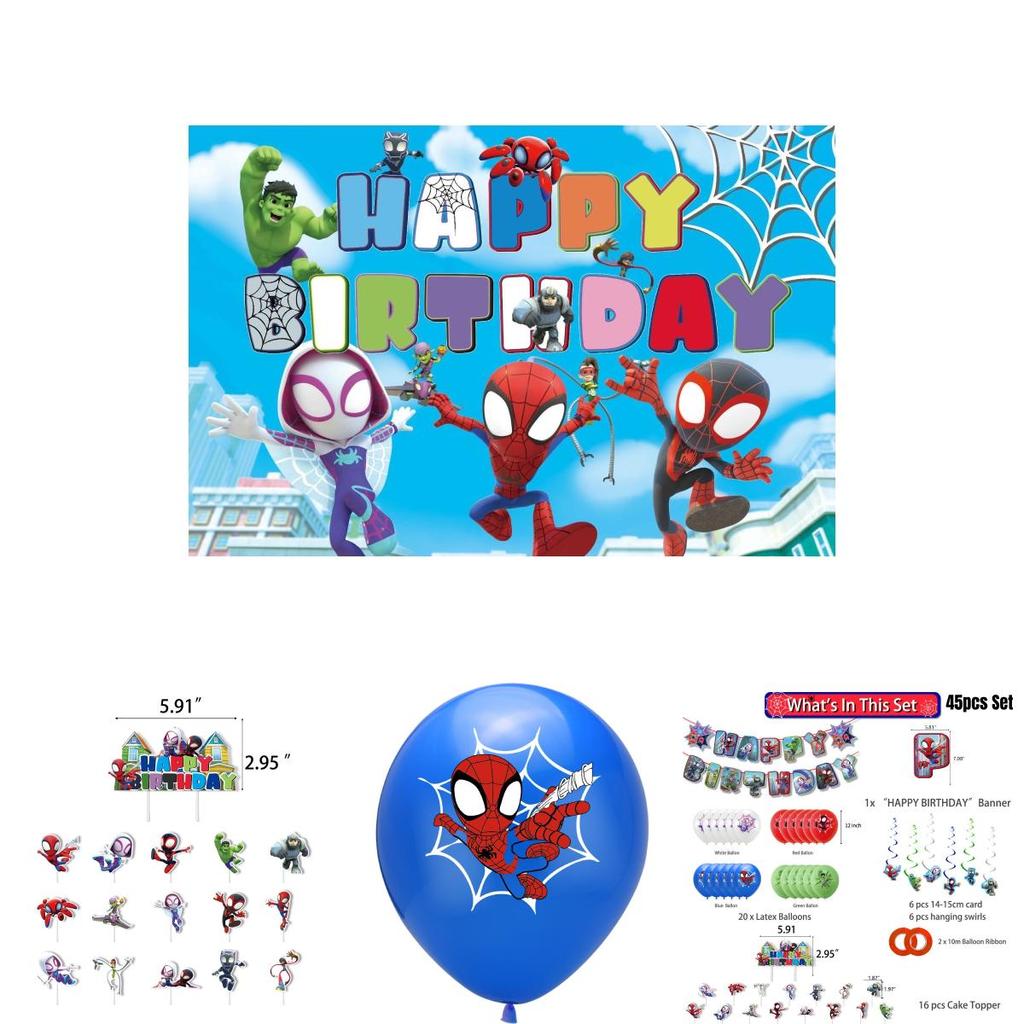 Sada dekorací na párty Spider-Man Úžasní přátelé Potřeby k narozeninám