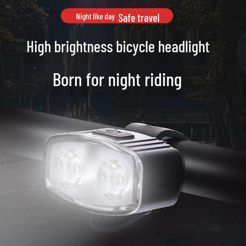 Waterproof Rechargeable Bike Light Set: Front & Taillight for Night Riding.