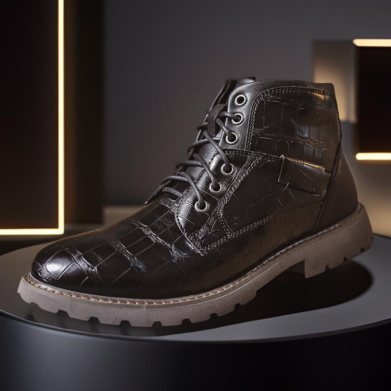 Luxury Chelsea Men's Ankle Boots Designer Retro Leahter Shoes for Men Non-Slip Work Boots Botas