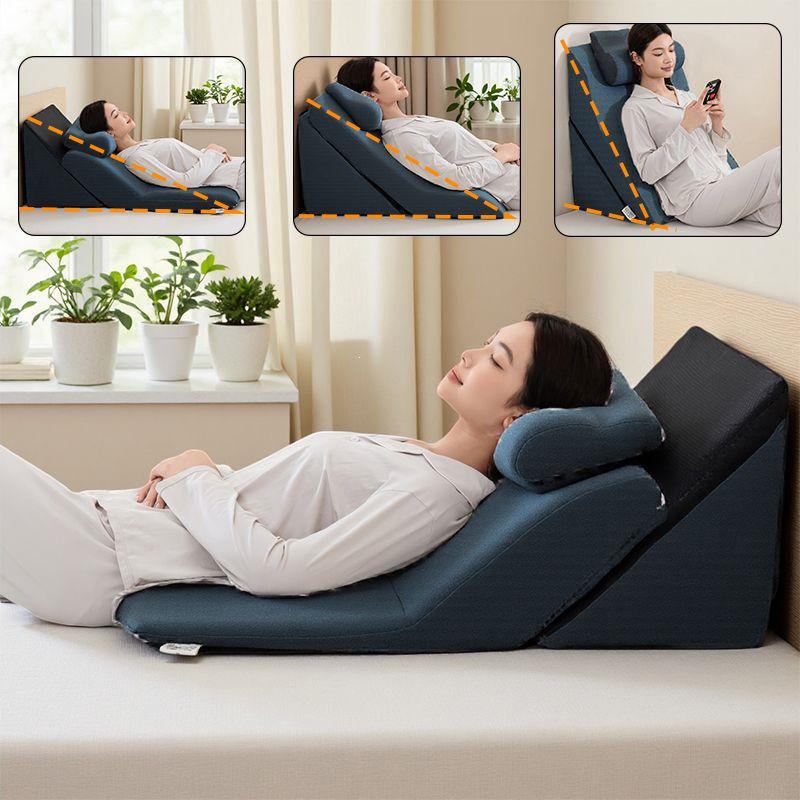 Removable Washable Linen Triangular Cushion for Elderly High-Density Anti-Reflux Bedside Backrest