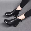 Retro Leder Weiches Leder Kurze Stiefel Damen 2025 Herbst und Winter Neue Samt Baumwollstiefel Runde Spitze Niedriger Absatz Mutter Schuhe Martin Stiefel Damen