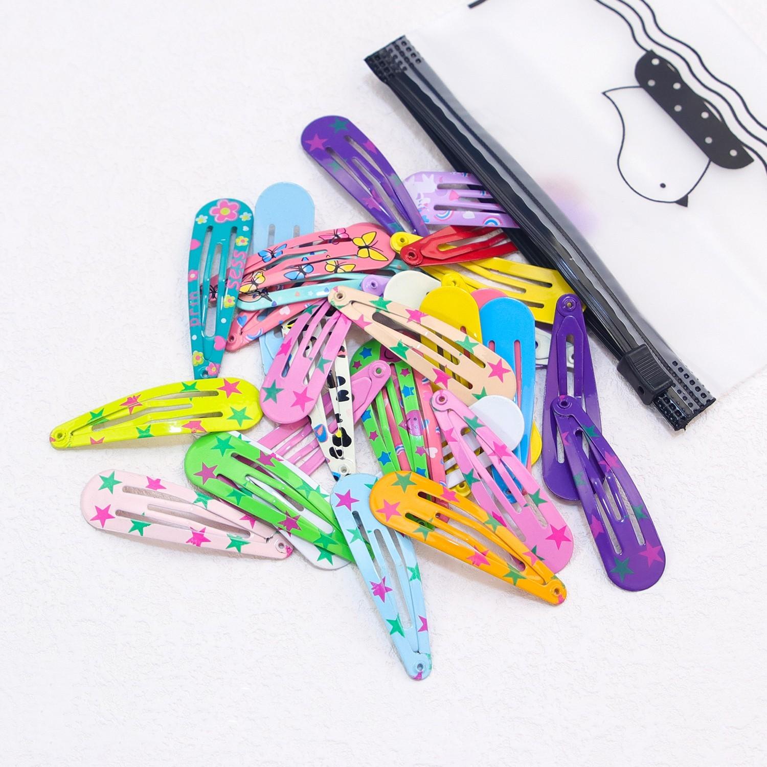 

20/30pcs Colorful Baby Girls Hair Clips Women Grils Cute Metal Star Hairpin Print Barrettes Hair Clip Headwear Hair Accessories 20pcs