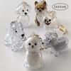 Cute Animal Companion Dog Puppy Transparent Capsule Keychain