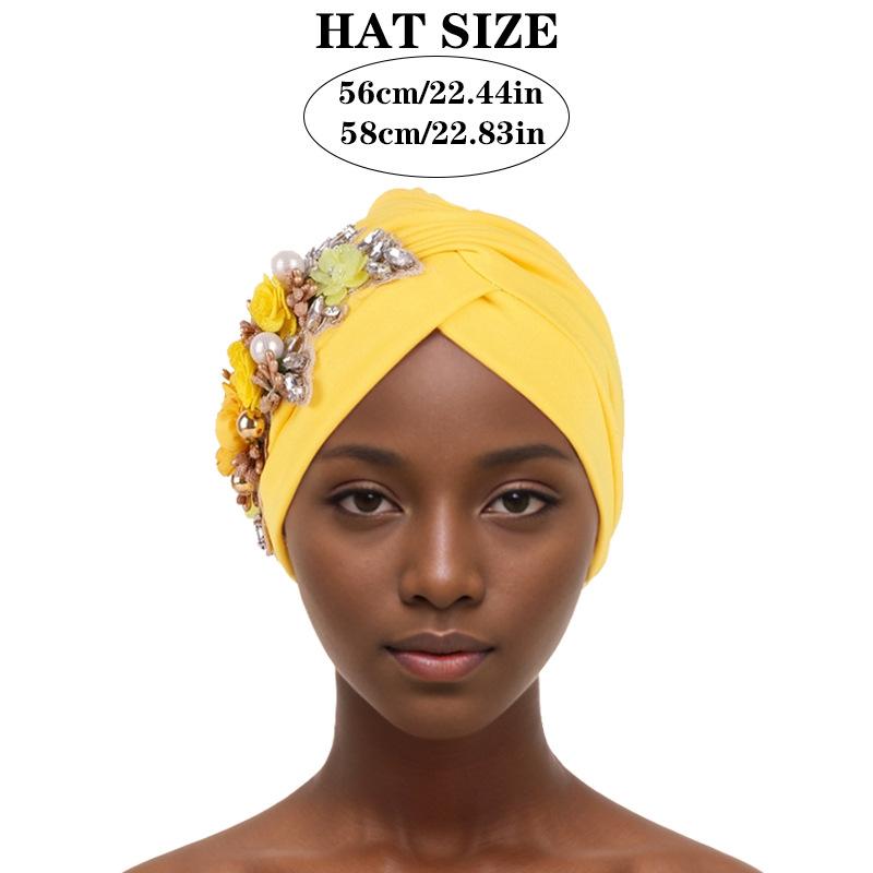 New Sticky Flower Solid Color Watermelon Hat Baotou Hat African Hat Muslim Hat