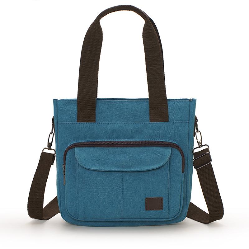

Women s Multi-compartment Canvas Shoulder & Crossbody Bag - Fashionable & Spacious синий