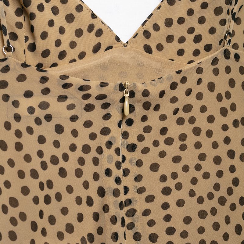 Kaslead New Arrival Women's Clothing Fashion Style Flower Decoration Polka Dot Brace Dress 3675535 730