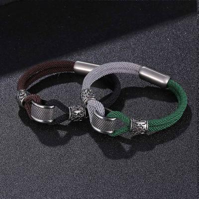 Mens Accessories Navy Style Rope Bracelets Stainless Steel Women Fashion Jewelry Charm Bangles HipHop Handmade Gift