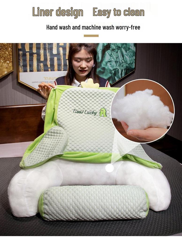 Ice Bean Latex Large Soft Backrest Pillow for Bed – Dormitory Reading & Lumbar Support