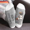 1 Pair Festive Christmas Socks Cute Snowman Bowknot Letters Print Mid Tube Winter Socks Holiday Gift