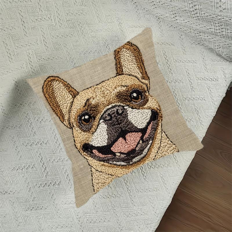 French Bulldog Cushion Covers Chair Living Room Pillowcase Cozy Zipper Sofa Pillow Covers Bedroom Indoor Home Decor