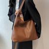 Solid Color Lichee Pattern Tote Bag Korean Style Underarm Packs Large Capacity Handbag  Outdoor