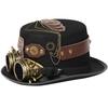Steampunk Zylinderhut Nietengürtel Hut Goth Brille Vintage Schwerindustrie Hut Kopfbedeckung
