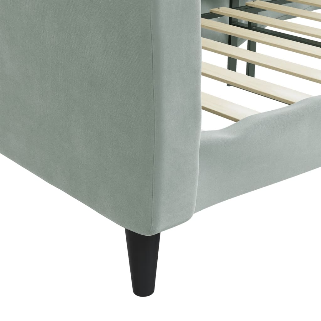 Daybed Light Grey 90x190 Cm Velvet
