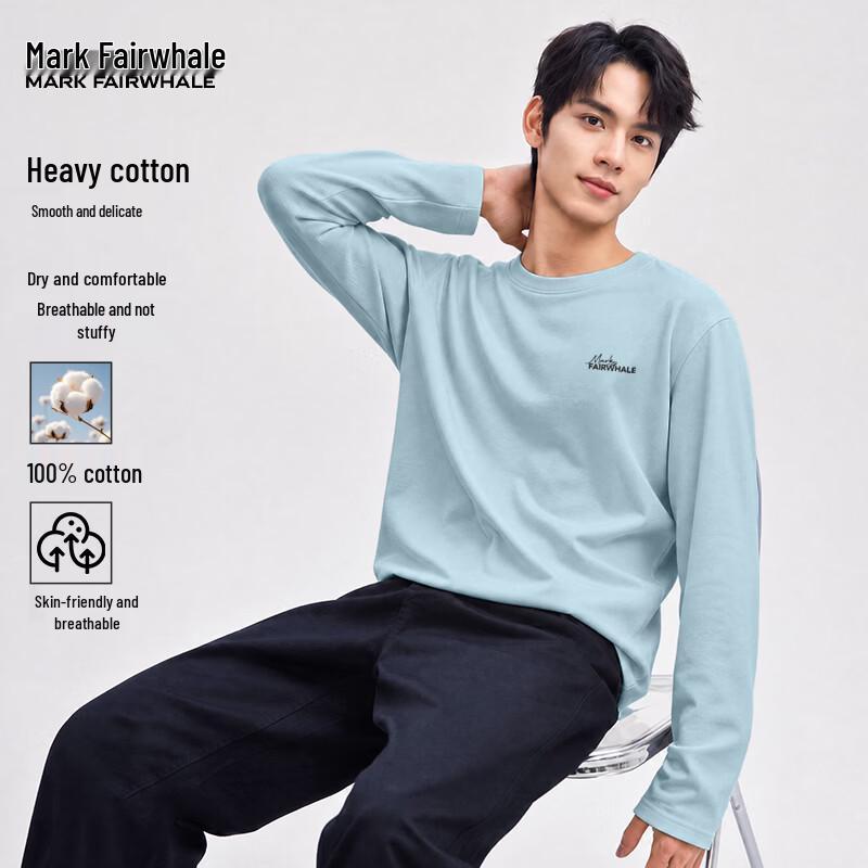 MARK FAIRWHALE Men's Heavyweight Cotton Long Sleeve T-Shirt